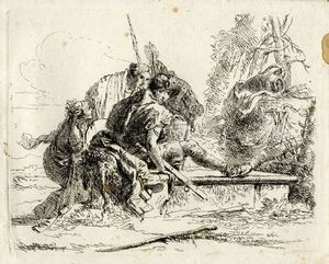 GIOVANNI BATTISTA TIEPOLO : Album con sei tavole dai Capricci.  - Asta Arte Antica [Parte I] - Associazione Nazionale - Case d'Asta italiane