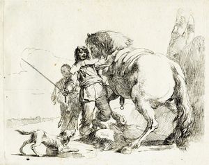 GIOVANNI BATTISTA TIEPOLO : Album con sei tavole dai Capricci.  - Asta Arte Antica [Parte I] - Associazione Nazionale - Case d'Asta italiane