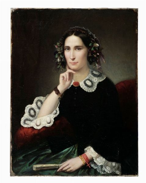 FEDERICO DE MADRAZO Y KUNTZ : Ritratto di Madame De Scott.  - Asta Arte Moderna e Contemporanea [Parte II] - Associazione Nazionale - Case d'Asta italiane