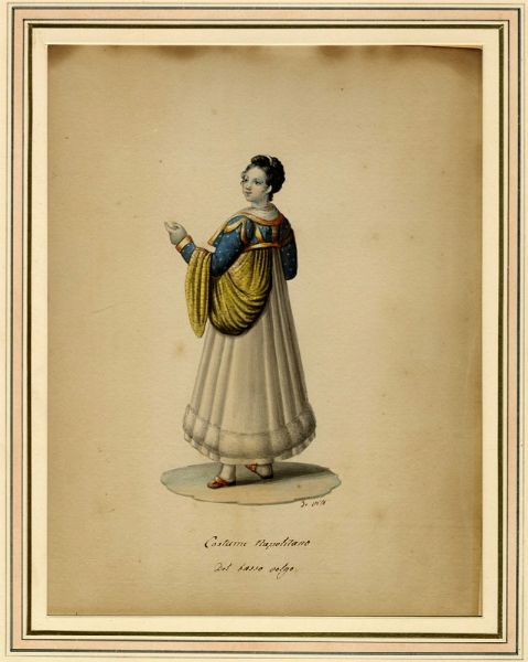 MICHELA DE VITO : Lotto composto di 5 disegni di costumi popolari napoletani.  - Asta Arte Moderna e Contemporanea [Parte II] - Associazione Nazionale - Case d'Asta italiane