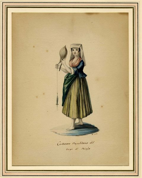 MICHELA DE VITO : Lotto composto di 5 disegni di costumi popolari napoletani.  - Asta Arte Moderna e Contemporanea [Parte II] - Associazione Nazionale - Case d'Asta italiane