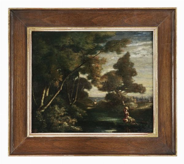 Antonio Fontanesi : Paesaggio con torrente.  - Asta Arte Moderna e Contemporanea [Parte II] - Associazione Nazionale - Case d'Asta italiane