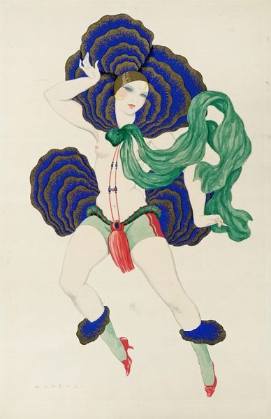 ALBERTO FABIO LORENZI : Danzatrice. Bozzetto per costume teatrale.  - Asta Arte Moderna e Contemporanea [Parte II] - Associazione Nazionale - Case d'Asta italiane