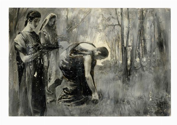 Giulio Aristide Sartorio : Raccolta di disegni originali per Le feste romane di Ruggero Bonghi illustrate da Giulio Aristide Sartorio e Ugo Fleres. Milano, Hoepli, 1891.  - Asta Arte Moderna e Contemporanea [Parte II] - Associazione Nazionale - Case d'Asta italiane