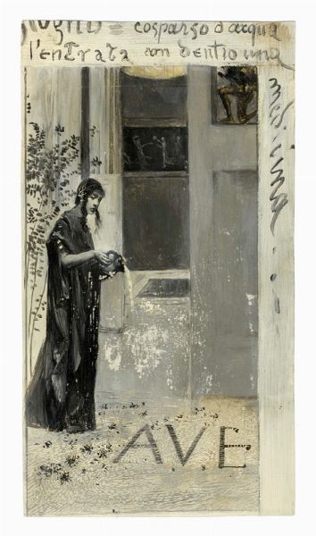 Giulio Aristide Sartorio : Raccolta di disegni originali per Le feste romane di Ruggero Bonghi illustrate da Giulio Aristide Sartorio e Ugo Fleres. Milano, Hoepli, 1891.  - Asta Arte Moderna e Contemporanea [Parte II] - Associazione Nazionale - Case d'Asta italiane