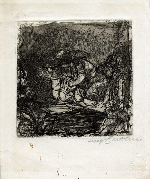 Luigi Bartolini : Lavandaie lungo il Musone.  - Asta Arte Moderna e Contemporanea [Parte II] - Associazione Nazionale - Case d'Asta italiane