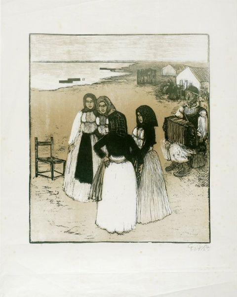 GIUSEPPE BIASI : Danzatrici e suonatore di fisarmonica.  - Asta Arte Moderna e Contemporanea [Parte II] - Associazione Nazionale - Case d'Asta italiane