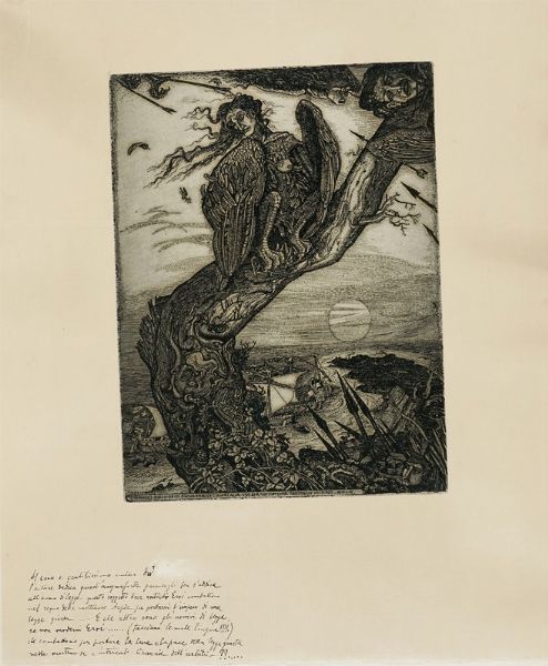 CINO BOZZETTI : L'arpia.  - Asta Arte Moderna e Contemporanea [Parte II] - Associazione Nazionale - Case d'Asta italiane