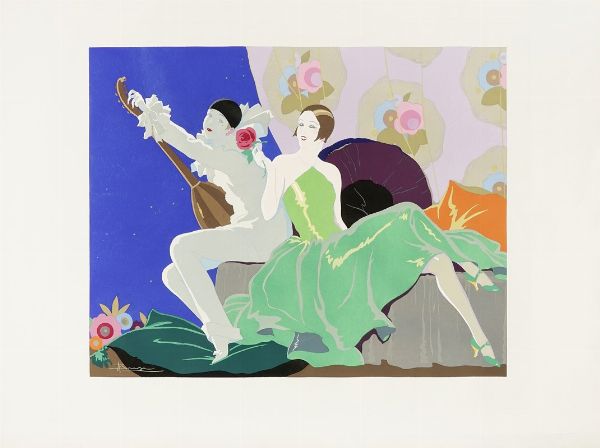 ADOLFO BUSI : Donna e Pierrot.  - Asta Arte Moderna e Contemporanea [Parte II] - Associazione Nazionale - Case d'Asta italiane