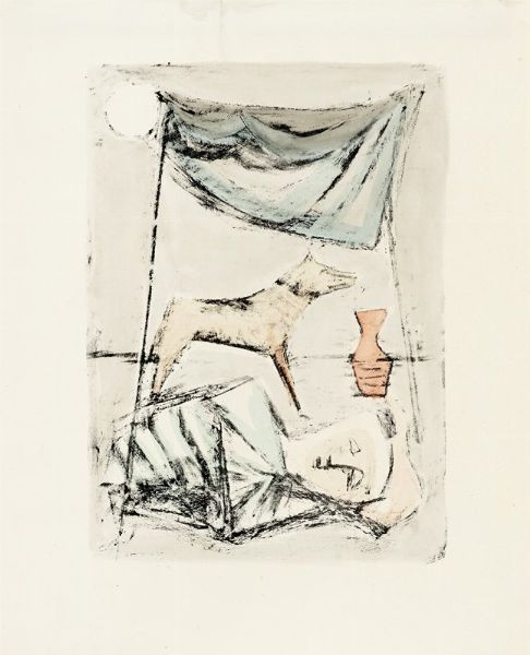 Massimo Campigli : Sotto la tenda.  - Asta Arte Moderna e Contemporanea [Parte II] - Associazione Nazionale - Case d'Asta italiane