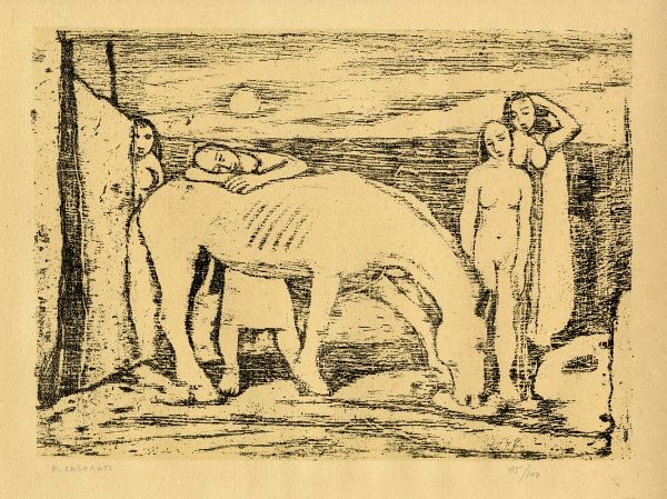 Felice Casorati : Lotto composto di 2 incisioni.  - Asta Arte Moderna e Contemporanea [Parte II] - Associazione Nazionale - Case d'Asta italiane