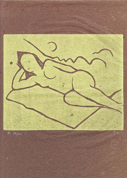 Felice Casorati : Nudo sdraiato sulla coperta.  - Asta Arte Moderna e Contemporanea [Parte II] - Associazione Nazionale - Case d'Asta italiane