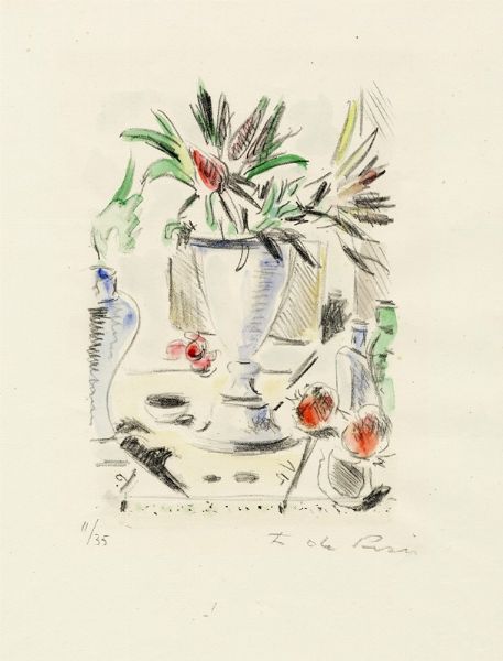 Filippo de Pisis : Fiori nello studio.  - Asta Arte Moderna e Contemporanea [Parte II] - Associazione Nazionale - Case d'Asta italiane