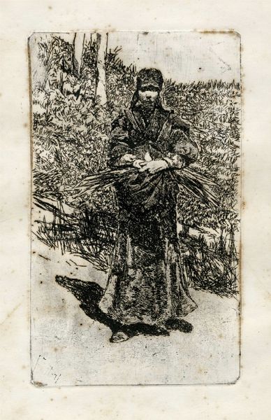 Giovanni Fattori : Erbaiola.  - Asta Arte Moderna e Contemporanea [Parte II] - Associazione Nazionale - Case d'Asta italiane