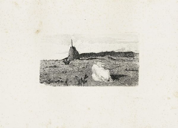 Giovanni Fattori : Pio bove.  - Asta Arte Moderna e Contemporanea [Parte II] - Associazione Nazionale - Case d'Asta italiane