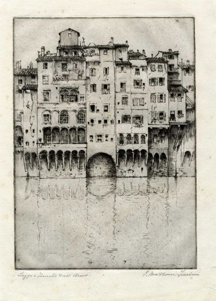 Emilio Mazzoni Zarini : Lotto composto di 2 incisioni a tema Firenze.  - Asta Arte Moderna e Contemporanea [Parte II] - Associazione Nazionale - Case d'Asta italiane