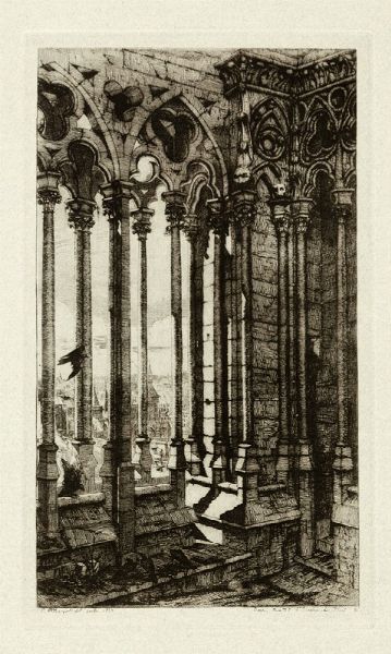 CHARLES MERYON : La Galerie Notre Dame de Paris.  - Asta Arte Moderna e Contemporanea [Parte II] - Associazione Nazionale - Case d'Asta italiane