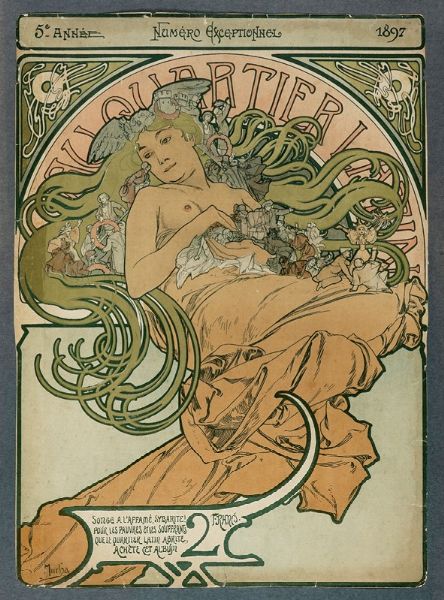 Alphonse Mucha : Au quartier latin.  - Asta Arte Moderna e Contemporanea [Parte II] - Associazione Nazionale - Case d'Asta italiane