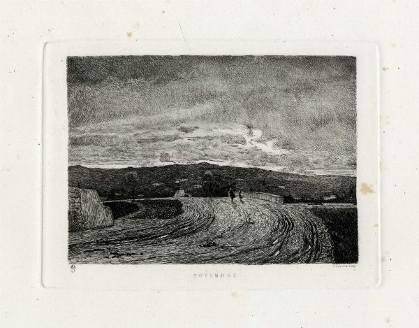 Telemaco Signorini : Novembre.  - Asta Arte Moderna e Contemporanea [Parte II] - Associazione Nazionale - Case d'Asta italiane