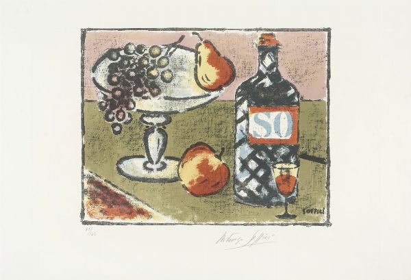 Ardengo Soffici : Natura morta.  - Asta Arte Moderna e Contemporanea [Parte II] - Associazione Nazionale - Case d'Asta italiane