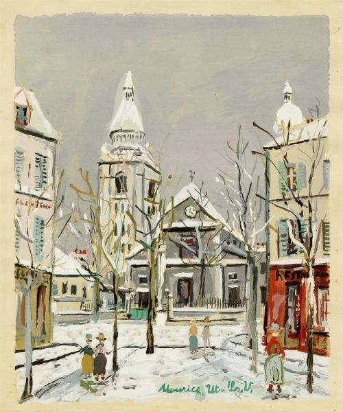 Maurice Utrillo : L' Eglise Saint Pierre.  - Asta Arte Moderna e Contemporanea [Parte II] - Associazione Nazionale - Case d'Asta italiane