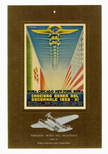 UMBERTO DI LAZZARO : Crociera aerea del decennale 1933 - XI.  - Asta Arte Moderna e Contemporanea [Parte II] - Associazione Nazionale - Case d'Asta italiane
