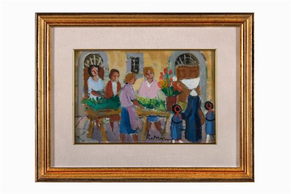 Rodolfo Marma : Figure con fiori.  - Asta Arte Moderna e Contemporanea [Parte II] - Associazione Nazionale - Case d'Asta italiane