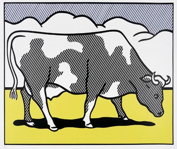 Roy Lichtenstein : Cow Going Abstract (Triptych).  - Asta Arte Moderna e Contemporanea [Parte II] - Associazione Nazionale - Case d'Asta italiane