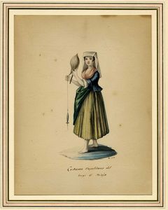 MICHELA DE VITO : Lotto composto di 5 disegni di costumi popolari napoletani.  - Asta Arte Moderna e Contemporanea [Parte II] - Associazione Nazionale - Case d'Asta italiane