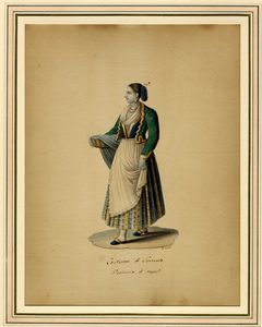 MICHELA DE VITO : Lotto composto di 5 disegni di costumi popolari napoletani.  - Asta Arte Moderna e Contemporanea [Parte II] - Associazione Nazionale - Case d'Asta italiane