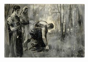 Giulio Aristide Sartorio : Raccolta di disegni originali per Le feste romane di Ruggero Bonghi illustrate da Giulio Aristide Sartorio e Ugo Fleres. Milano, Hoepli, 1891.  - Asta Arte Moderna e Contemporanea [Parte II] - Associazione Nazionale - Case d'Asta italiane