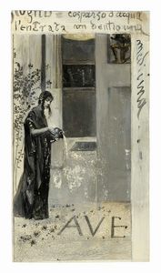 Giulio Aristide Sartorio : Raccolta di disegni originali per Le feste romane di Ruggero Bonghi illustrate da Giulio Aristide Sartorio e Ugo Fleres. Milano, Hoepli, 1891.  - Asta Arte Moderna e Contemporanea [Parte II] - Associazione Nazionale - Case d'Asta italiane