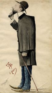 Telemaco Signorini - Uomo con pizzetto.