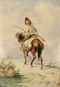 ARTHUR JOHN STRUTT - Brigante a cavallo.