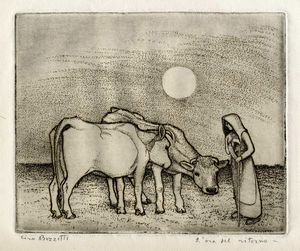 CINO BOZZETTI : Lotto composto di 3 incisioni a tema campestre.  - Asta Arte Moderna e Contemporanea [Parte II] - Associazione Nazionale - Case d'Asta italiane