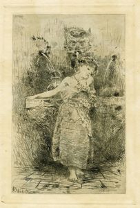 Francesco Paolo Michetti - Fanciulla alla fontana.