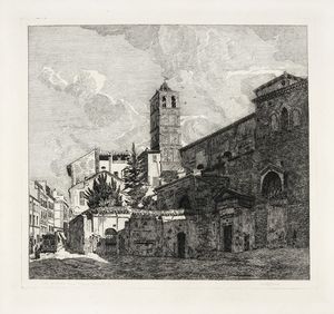 Angelo Rossini - Lotto composto di 3 incisioni su Roma.