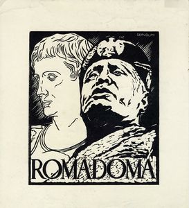 LUIGI SERVOLINI - Lotto composto di 2 incisioni a tema fascista.