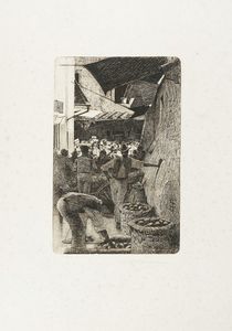 Telemaco Signorini - Il Mercato Vecchio di Firenze.