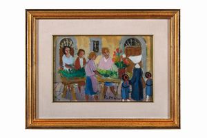 Rodolfo Marma - Figure con fiori.