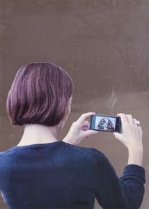 MICHELANGELO PISTOLETTO - Senza titolo (donna che fotografa la Venere degli stracci)