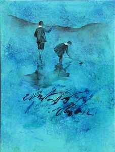 Guillermo CONTE - Ninos pescando en azul