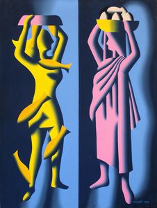 Mark Kostabi - Two cultures (balance of trade)