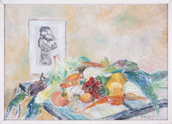 Giovanni Omiccioli : Violinista e verdure  - Asta Arte moderna e contemporanea - Dipinti del XIX e XX secolo - Associazione Nazionale - Case d'Asta italiane
