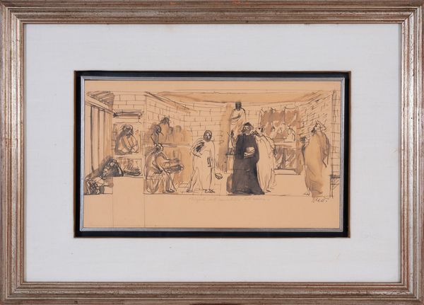 BRUNO SAETTI : Dispute dell'immortalit dell'anima - Figure  - Asta Arte moderna e contemporanea - Dipinti del XIX e XX secolo - Associazione Nazionale - Case d'Asta italiane