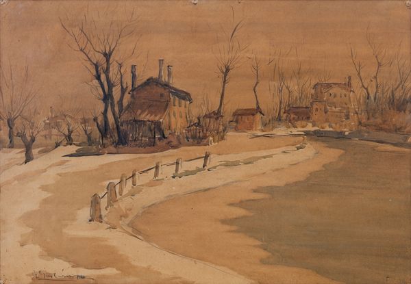 GIOVANNI GIULIANI : Ultima neve a Malcontenta  - Asta Arte moderna e contemporanea - Dipinti del XIX e XX secolo - Associazione Nazionale - Case d'Asta italiane