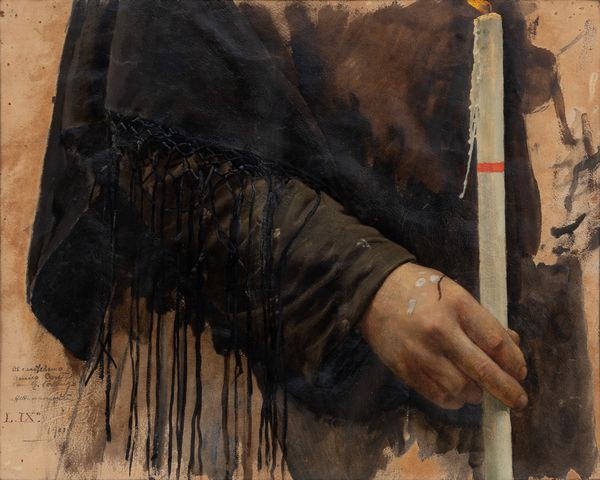 Luigi Nono : Mano con candela (studio per Funerali di un bambino)  - Asta Arte moderna e contemporanea - Dipinti del XIX e XX secolo - Associazione Nazionale - Case d'Asta italiane