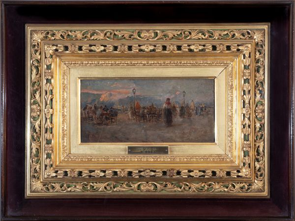 Luigi Nono : Sul molo di Chioggia  - Asta Arte moderna e contemporanea - Dipinti del XIX e XX secolo - Associazione Nazionale - Case d'Asta italiane