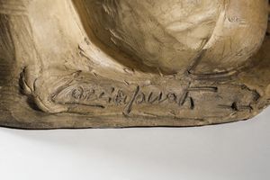 CACCIAPUOTI : Famiglia contadina in riposo Gruppo scultoreo  - Asta Asta 451 | DESIGN E ARTI DECORATIVE DEL NOVECENTO - CERAMICHE e VETRI Online - Associazione Nazionale - Case d'Asta italiane