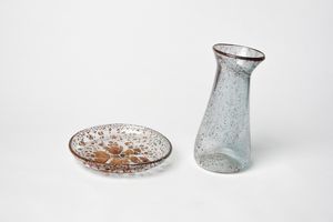 BAROVIER ERCOLE (1889 - 1974) - Ciotola e vaso in vetro porpora, Murano